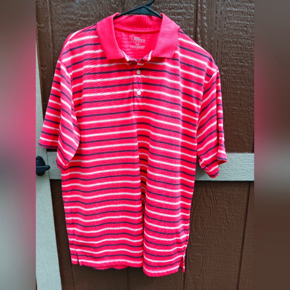 PGA Tour Men's striped polo style Golf shirt L/G